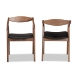 Baxton Studio Harland Mid-Century Modern Black Faux Leather Upholstered and Walnut Brown Finished Wood 2-Piece Dining Chair Set - BSORDC809B-AC-Black/Walnut-DC