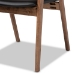 Baxton Studio Harland Mid-Century Modern Black Faux Leather Upholstered and Walnut Brown Finished Wood 2-Piece Dining Chair Set - BSORDC809B-AC-Black/Walnut-DC