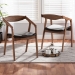 Baxton Studio Harland Mid-Century Modern Black Faux Leather Upholstered and Walnut Brown Finished Wood 2-Piece Dining Chair Set - BSORDC809B-AC-Black/Walnut-DC