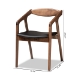 Baxton Studio Harland Mid-Century Modern Black Faux Leather Upholstered and Walnut Brown Finished Wood 2-Piece Dining Chair Set - BSORDC809B-AC-Black/Walnut-DC