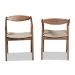 Baxton Studio Harland Mid-Century Modern Grey Faux Leather Upholstered and Walnut Brown Finished Wood 2-Piece Dining Chair Set - BSORDC809B-AC-Steel/Walnut-DC
