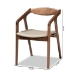 Baxton Studio Harland Mid-Century Modern Grey Faux Leather Upholstered and Walnut Brown Finished Wood 2-Piece Dining Chair Set - BSORDC809B-AC-Steel/Walnut-DC