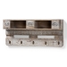 Baxton Studio Ferguson Vintage Rustic Whitewashed Grey Oak Finished Wood Wall Mounted Coat Rack with Shelves