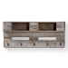 Baxton Studio Ferguson Vintage Rustic Whitewashed Grey Oak Finished Wood Wall Mounted Coat Rack with Shelves - BSO64B-17B4049-Grey Oak-Wall Rack