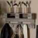 Baxton Studio Ferguson Vintage Rustic Whitewashed Grey Oak Finished Wood Wall Mounted Coat Rack with Shelves - BSO64B-17B4049-Grey Oak-Wall Rack