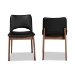 Baxton Studio Afton Mid-Century Modern Black Faux Leather Upholstered and Walnut Brown Finished Wood 2-Piece Dining Chair Set - BSORDC827-Black/Walnut-DC