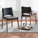 Baxton Studio Afton Mid-Century Modern Black Faux Leather Upholstered and Walnut Brown Finished Wood 2-Piece Dining Chair Set - BSORDC827-Black/Walnut-DC