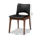 Baxton Studio Afton Mid-Century Modern Black Faux Leather Upholstered and Walnut Brown Finished Wood 2-Piece Dining Chair Set - BSORDC827-Black/Walnut-DC