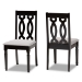 Baxton Studio Cherese Modern and Contemporary Grey Fabric Upholstered and Dark Brown Finished Wood 2-Piece Dining Chair Set