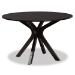Baxton Studio Callie Modern and Contemporary Grey Fabric Upholstered and Dark Brown Finished Wood 7-Piece Dining Set - BSOCallie-Grey/Dark Brown-7PC Dining Set