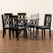 Baxton Studio Callie Modern and Contemporary Grey Fabric Upholstered and Dark Brown Finished Wood 7-Piece Dining Set - BSOCallie-Grey/Dark Brown-7PC Dining Set