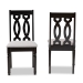 Baxton Studio Cherese Modern and Contemporary Grey Fabric Upholstered and Dark Brown Finished Wood 2-Piece Dining Chair Set - BSORH334C-Grey/Dark Brown-DC-2PK