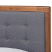 Baxton Studio Alida Mid-Century Modern Dark Grey Fabric Upholstered and Walnut Brown Finished Wood Twin Size Platform Bed - BSOAlida-Dark Grey/Ash Walnut-Twin