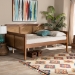 Baxton Studio Toveli Vintage French Inspired Ash Walnut Finished Wood and Synthetic Rattan Full Size Daybed - BSOMG0015-Ash Walnut Rattan-Daybed-Full