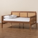 Baxton Studio Toveli Vintage French Inspired Ash Walnut Finished Wood and Synthetic Rattan Full Size Daybed - BSOMG0015-Ash Walnut Rattan-Daybed-Full