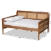 Baxton Studio Toveli Vintage French Inspired Ash Walnut Finished Wood and Synthetic Rattan Full Size Daybed - BSOMG0015-Ash Walnut Rattan-Daybed-Full
