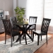 Baxton Studio Zora Modern and Contemporary Dark Brown Finished Wood 5-Piece Dining Set - BSOZora-Dark Brown-5PC Dining Set