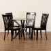 Baxton Studio Zora Modern and Contemporary Dark Brown Finished Wood 5-Piece Dining Set - BSOZora-Dark Brown-5PC Dining Set