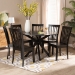 Baxton Studio Zora Modern and Contemporary Dark Brown Finished Wood 7-Piece Dining Set - BSOZora-Dark Brown-7PC Dining Set