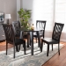 Baxton Studio Zala Modern and Contemporary Dark Brown Finished Wood 5-Piece Dining Set - BSOZala-Dark Brown-5PC Dining Set