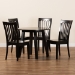 Baxton Studio Zala Modern and Contemporary Dark Brown Finished Wood 5-Piece Dining Set - BSOZala-Dark Brown-5PC Dining Set