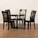 Baxton Studio Sasa Modern and Contemporary Dark Brown Finished Wood 5-Piece Dining Set - BSOSasa-Dark Brown-5PC Dining Set