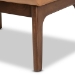 Baxton Studio Bianca Mid-Century Modern Walnut Brown Finished Wood and Tan Faux Leather Effect Ottoman - BSOBianca-Tan/Walnut Brown-Otto