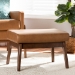 Baxton Studio Bianca Mid-Century Modern Walnut Brown Finished Wood and Tan Faux Leather Effect Ottoman - BSOBianca-Tan/Walnut Brown-Otto