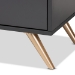 Baxton Studio Kelson Modern and Contemporary Dark Grey and Gold Finished Wood 6-Drawer Dresser - BSOLV19COD19231-Dark Grey-6DW-Dresser
