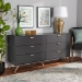 Baxton Studio Kelson Modern and Contemporary Dark Grey and Gold Finished Wood 6-Drawer Dresser - BSOLV19COD19231-Dark Grey-6DW-Dresser