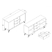 Baxton Studio Kelson Modern and Contemporary Dark Grey and Gold Finished Wood 2-Door Sideboard Buffet - BSOLV19BFT1917-Dark Grey-Buffet
