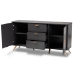 Baxton Studio Kelson Modern and Contemporary Dark Grey and Gold Finished Wood 2-Door Sideboard Buffet - BSOLV19BFT1917-Dark Grey-Buffet