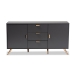 Baxton Studio Kelson Modern and Contemporary Dark Grey and Gold Finished Wood 2-Door Sideboard Buffet - BSOLV19BFT1917-Dark Grey-Buffet