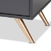 Baxton Studio Kelson Modern and Contemporary Dark Grey and Gold Finished Wood 2-Door Sideboard Buffet - BSOLV19BFT1917-Dark Grey-Buffet