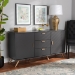 Baxton Studio Kelson Modern and Contemporary Dark Grey and Gold Finished Wood 2-Door Sideboard Buffet - BSOLV19BFT1917-Dark Grey-Buffet
