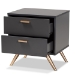Baxton Studio Kelson Modern and Contemporary Dark Grey and Gold Finished Wood 2-Drawer Nightstand - BSOLV19ST1924-Dark Grey-NS