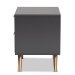 Baxton Studio Kelson Modern and Contemporary Dark Grey and Gold Finished Wood 2-Drawer Nightstand - BSOLV19ST1924-Dark Grey-NS