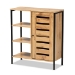 Baxton Studio Vander Modern and Contemporary Oak Brown Finished Wood and Black Finished Metal 1-Door Shoe Storage Cabinet