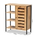 Baxton Studio Vander Modern and Contemporary Oak Brown Finished Wood and Black Finished Metal 1-Door Shoe Storage Cabinet - BSOMP008-Wotan Oak-Shoe Cabinet
