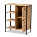 Baxton Studio Vander Modern and Contemporary Oak Brown Finished Wood and Black Finished Metal 1-Door Shoe Storage Cabinet - BSOMP008-Wotan Oak-Shoe Cabinet