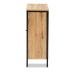 Baxton Studio Vander Modern and Contemporary Oak Brown Finished Wood and Black Finished Metal 1-Door Shoe Storage Cabinet - BSOMP008-Wotan Oak-Shoe Cabinet