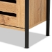 Baxton Studio Vander Modern and Contemporary Oak Brown Finished Wood and Black Finished Metal 1-Door Shoe Storage Cabinet - BSOMP008-Wotan Oak-Shoe Cabinet