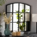 Baxton Studio Barrington Modern and Contemporary Black Finished Metal Accent Wall Mirror - BSORXW-10391-Black