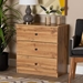 Baxton Studio Decon Modern and Contemporary Oak Brown Finished Wood 3-Drawer Storage Chest - BSOB06-Wotan Oak
