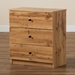 Baxton Studio Decon Modern and Contemporary Oak Brown Finished Wood 3-Drawer Storage Chest - BSOB06-Wotan Oak