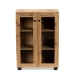 Baxton Studio Mason Modern and Contemporary Oak Brown Finished Wood 2-Door Storage Cabinet with Glass Doors - BSOB12-Wotan Oak
