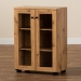 Baxton Studio Mason Modern and Contemporary Oak Brown Finished Wood 2-Door Storage Cabinet with Glass Doors - BSOB12-Wotan Oak