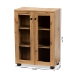Baxton Studio Mason Modern and Contemporary Oak Brown Finished Wood 2-Door Storage Cabinet with Glass Doors - BSOB12-Wotan Oak