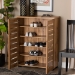 Baxton Studio Adalwin Modern and Contemporary Oak Brown Finished Wood 2-Door Shoe Storage Cabinet - BSOSC863522-Wotan Oak