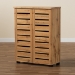 Baxton Studio Adalwin Modern and Contemporary Oak Brown Finished Wood 2-Door Shoe Storage Cabinet - BSOSC863522-Wotan Oak